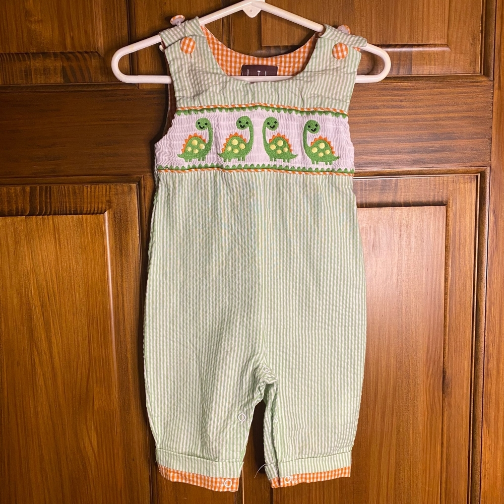Lil Cactus smocked dinosaur longall